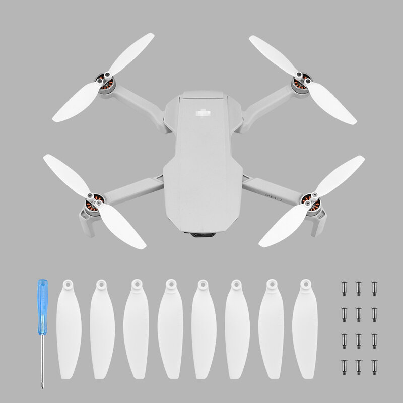 2 paar witte propellers ruisonderdrukking voor DJI Mavic mini / mini 2 RC quadcopter