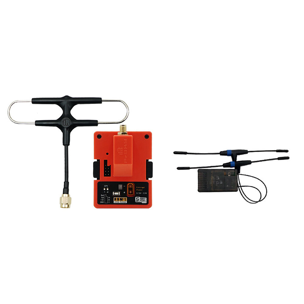 FrSky R9M 2019 900MHz Long Range Transmitter Module and R9 STAB OTA ACCESS RC Receiver with Mounted Super 8 and T antenn