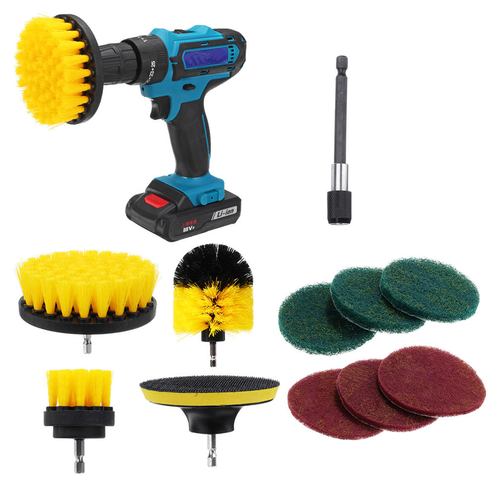 24x Drill Brush Attachment Set Power Scrubber Cleaning Kit Combo Scrub Tub Clean