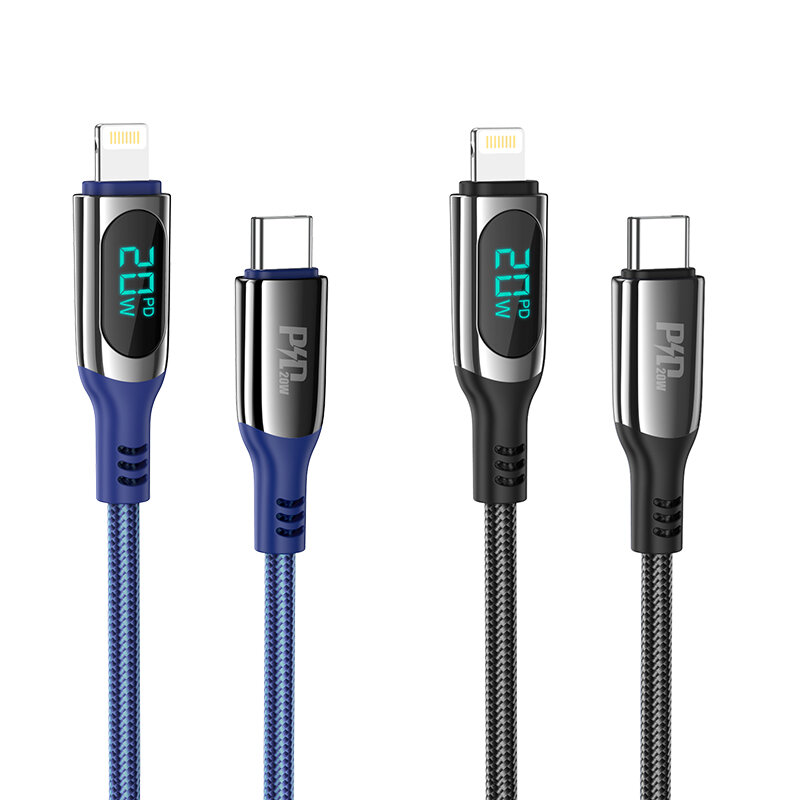 

HOCO S51 PD 20W Display Type-C to iP Cable Fast Charging Data Transmission Copper Core Line 1.2M Long for iPhone 14 14 P