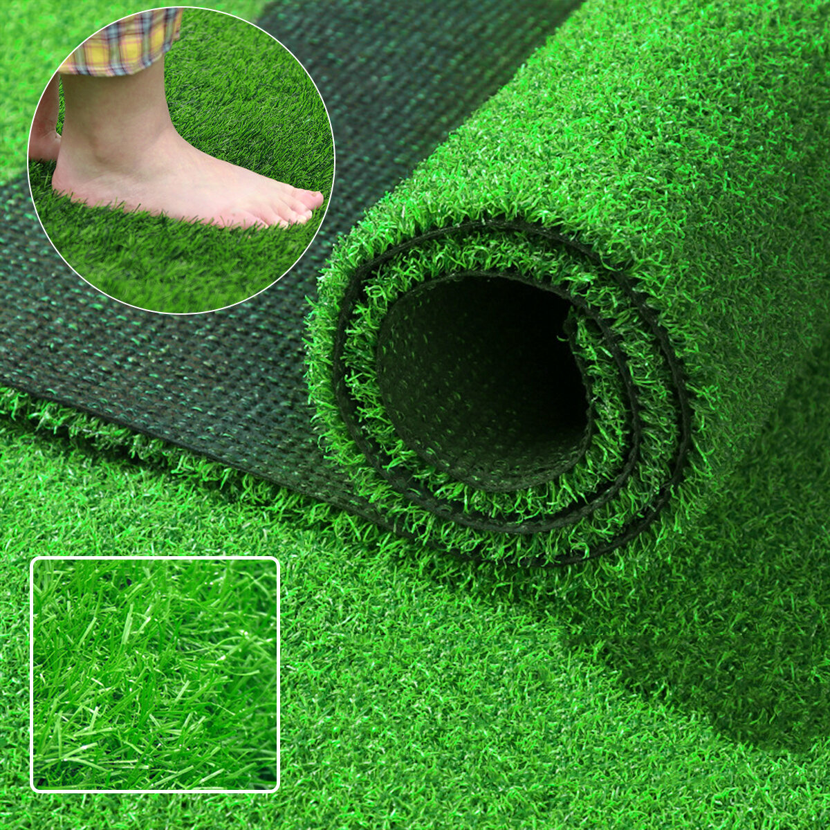 Green Artificial Grass Floor Mat Synthetic Landscape Lawn Garden Carpet Playground for DIY Landscaping Gardening Props G