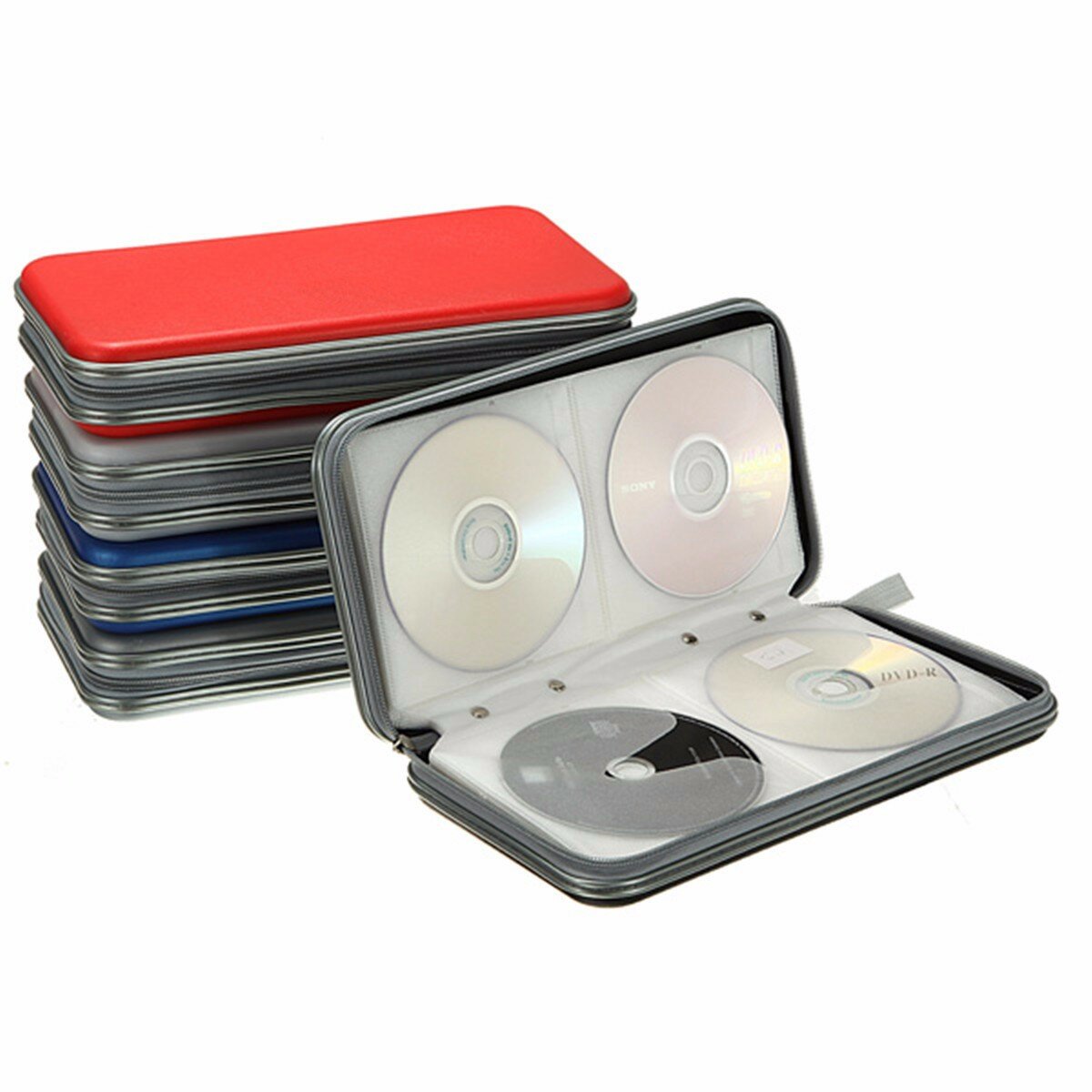80x Disc CD DVD Portable Plastic Storage Case Wallet Hard Box Bag Holder