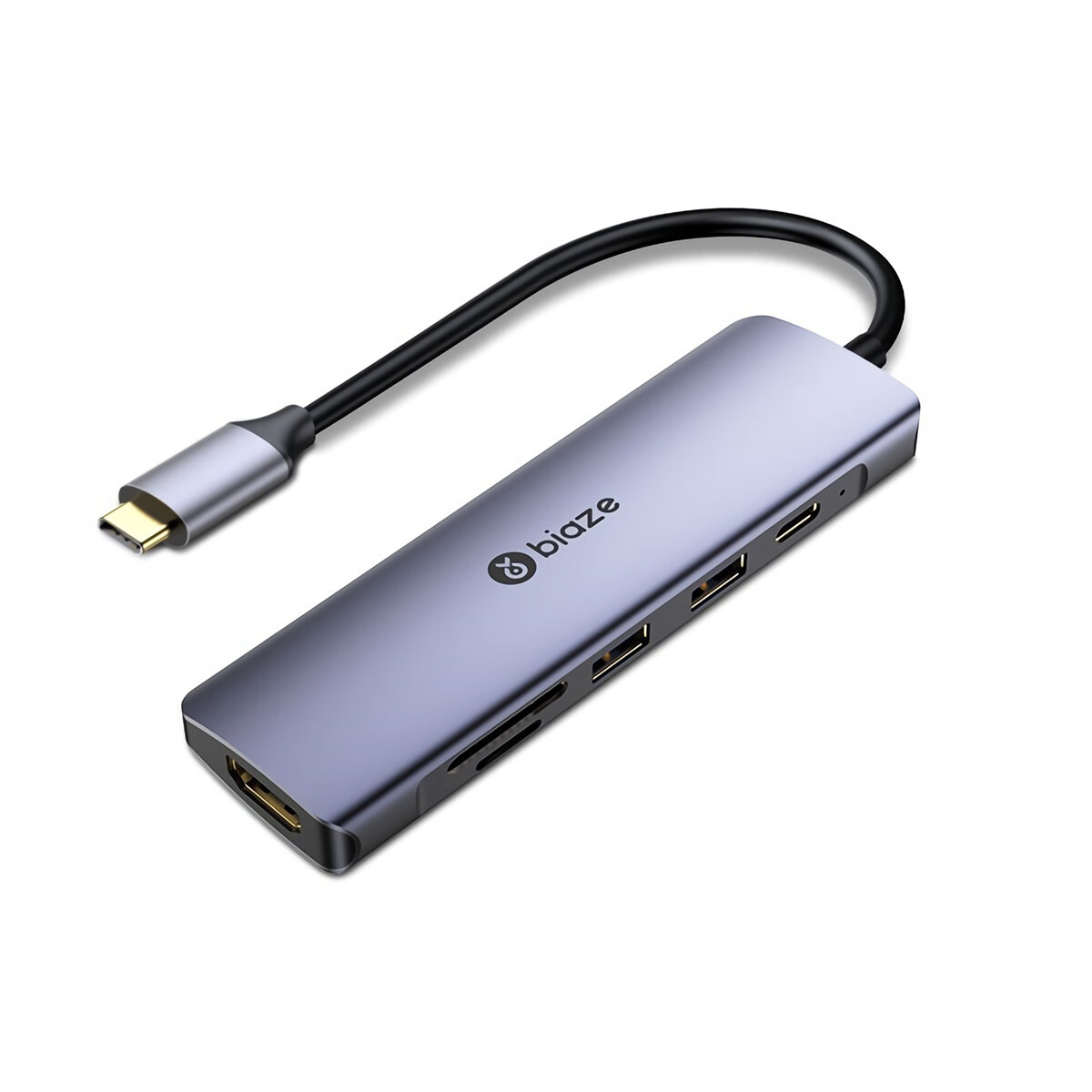 

Biaze KZ15 6-in-1 Type-C Док-станция USB-C в HDMI-совместимый конвертер 4K USB3.0 Концентратор TF / SD Card Reader PD Ад