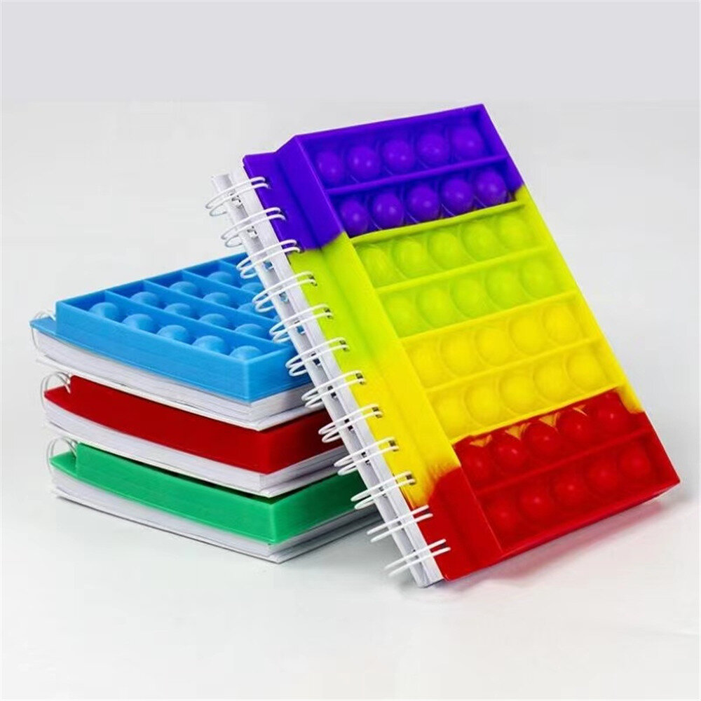 A5 Decompression Notepad Sensory Bubble Fidget Toys Press Silicone Cover Notebook Term Begin Station