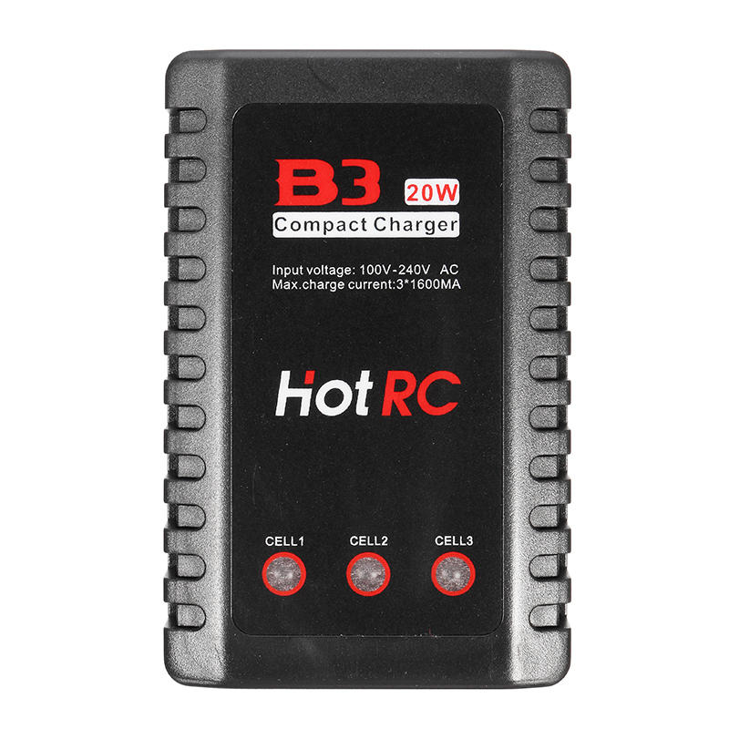 HOTRC B3 20W 1.6A AC Accu Balanslader voor 2S-3S LiPo Batterij