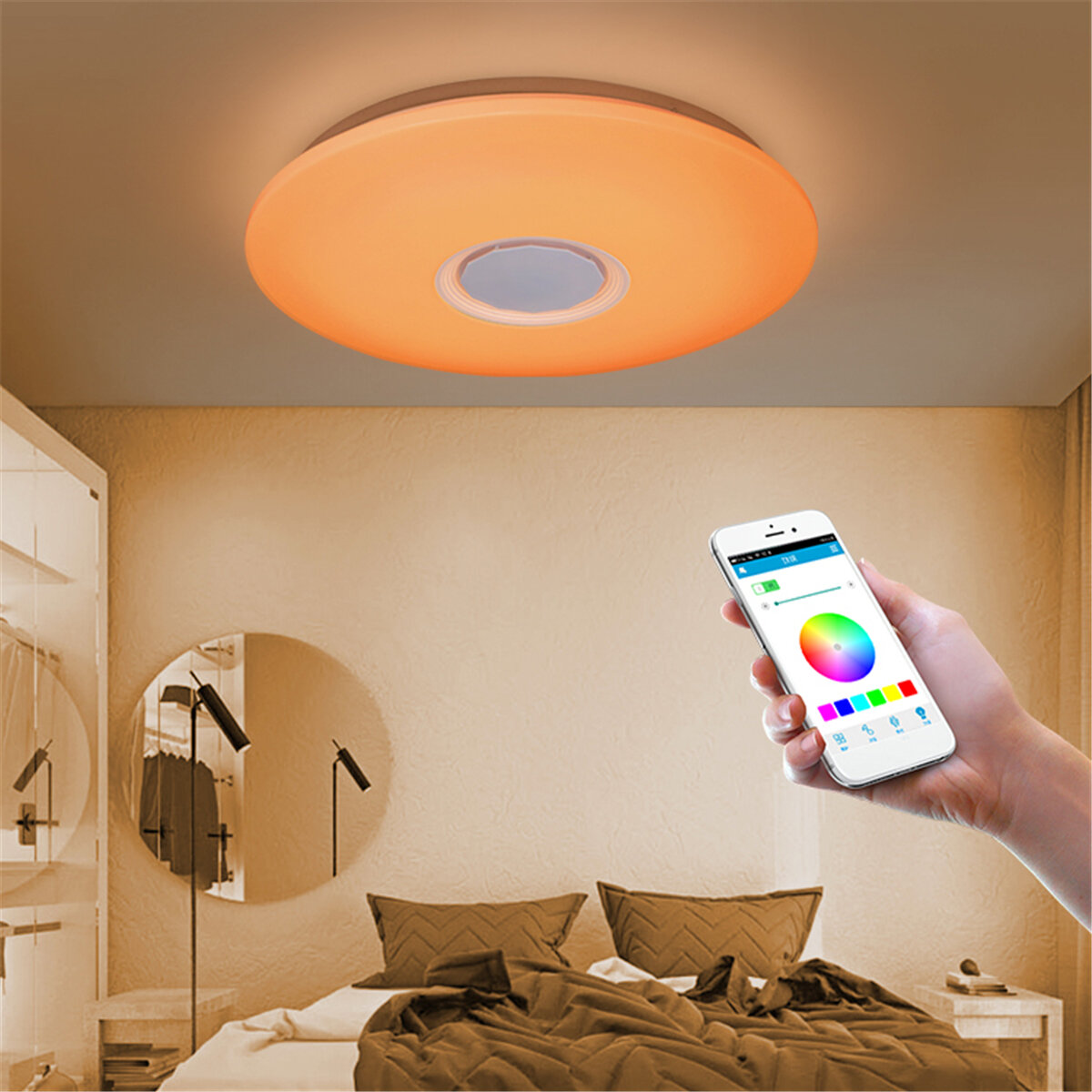 

RGB LED bluetooth Play Music Ceiling Light Dimmable APP Intelligent Voice Remote