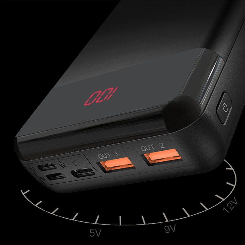 Yoobao 30W PD30000mAhパワーバンク3入力/ 3出力/ LED Elegent Quick Charging For iPhone 12 Pro Max Mini Huawei P40 Mate 40 Pro