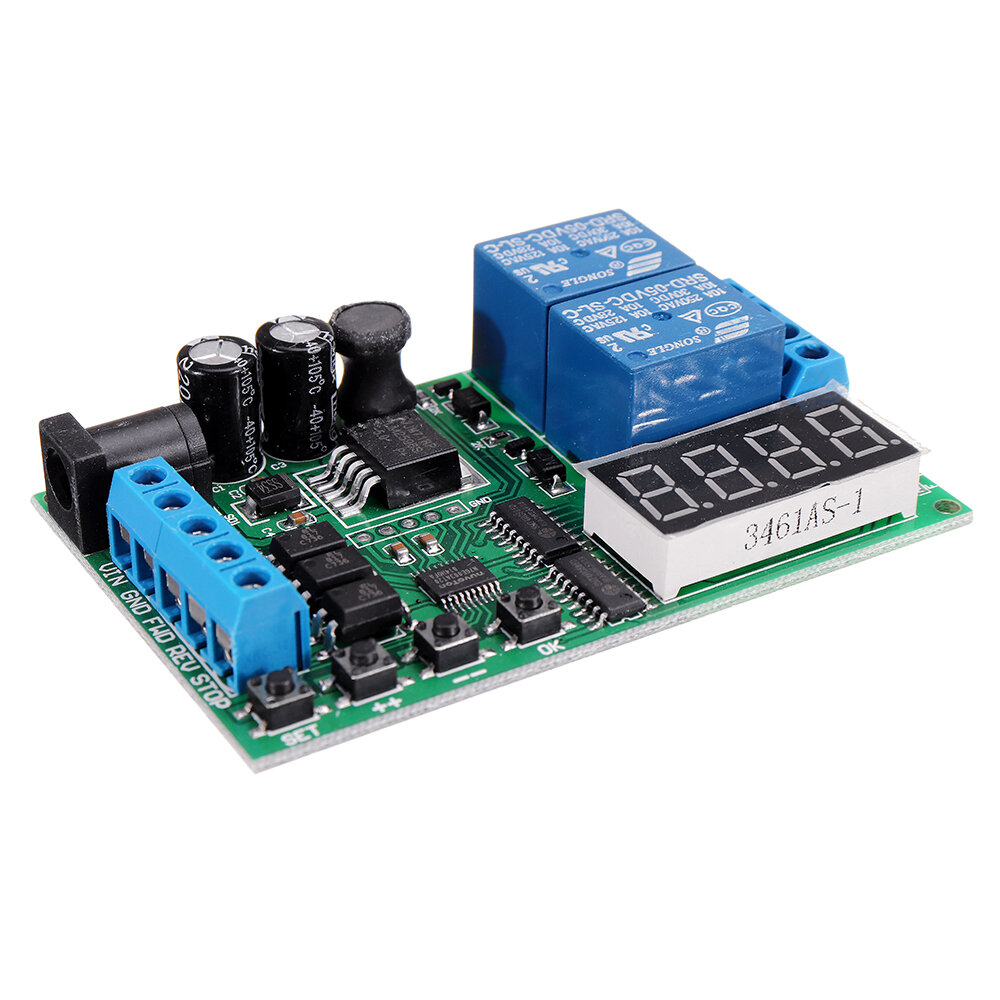 

IO53A02 5V 9V 12V 24V DC AC Motor Speed Controller Relay Board Forward Reverse Control Automatic Timing Delay Cycle Limi