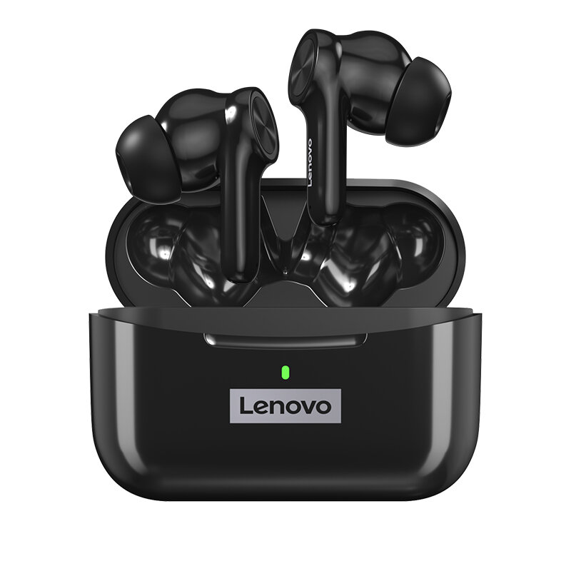Lenovo lp70 tws bluetooth 5.2 earbuds anc active noise reduction 13mm large driver hifi stereo earphone long battery life headphones with mic