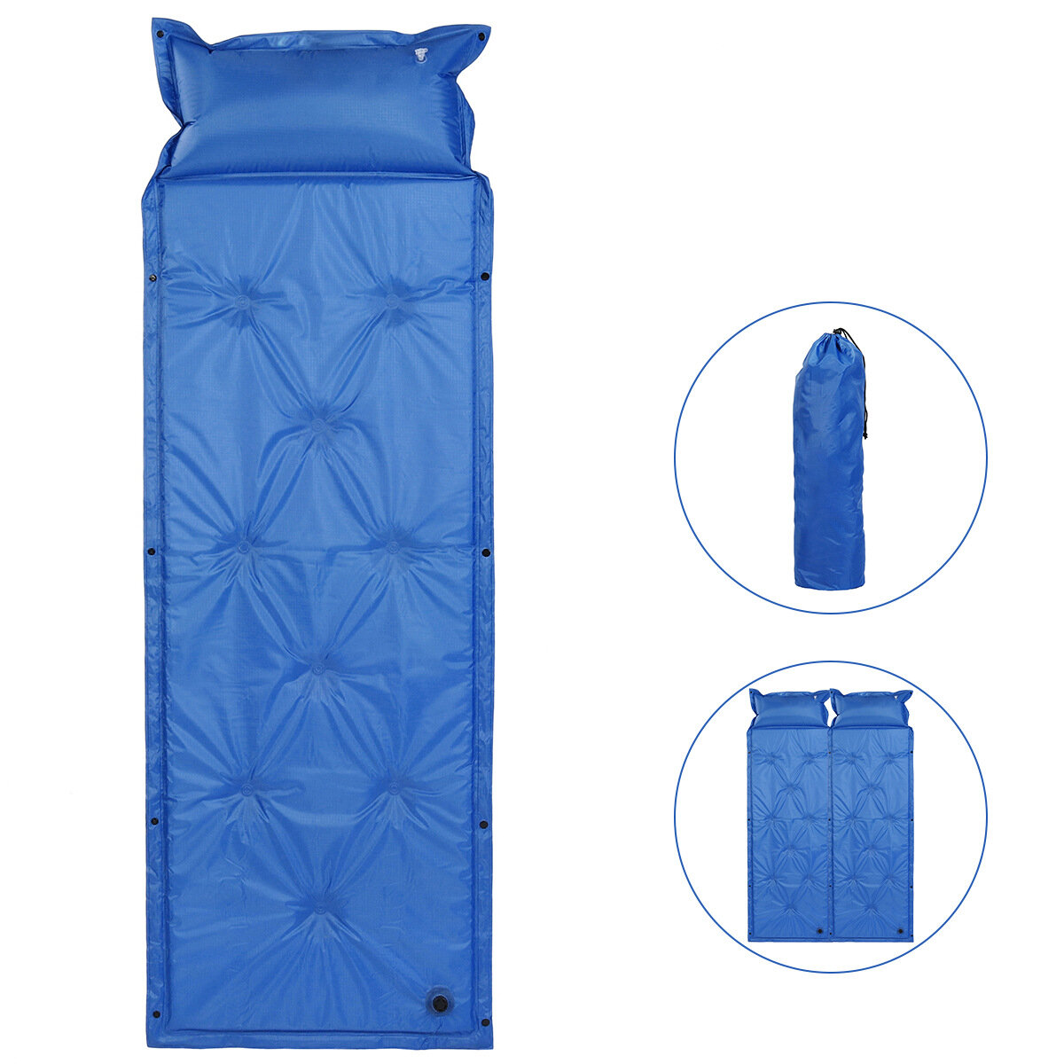 Selbstaufblasbare Matratze zum Schlafen, Schlafmatte, Luftbett zum Camping, Wandern, verbindbare Einzelschlafmatte für Zelt