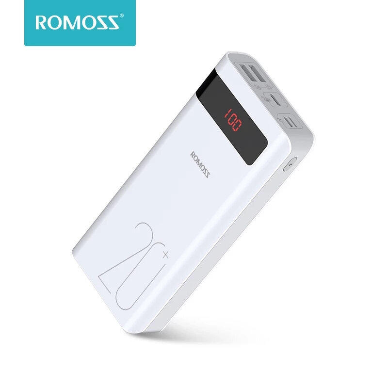 ROMOSS Sense6PS + 20000mAhパワーバンク3入力および3出力USB-CPD3.0 QC3.0iPhone用急速充電12Pro最大SamsungギャラクシーノートS20ウルトラHuaweiMate40 OnePlus 8 Pro
