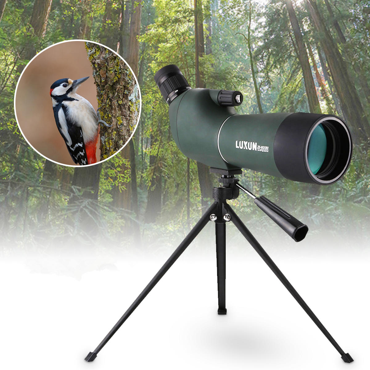 Vízálló zoom-spotting-scope monokuláris madármegfigyelő teleszkóp állvány 20-60x60mm.