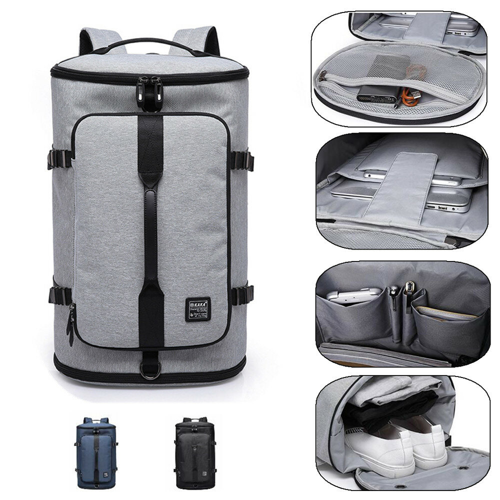 KAKA-2202 Men Travel Backpack 15.6inch Laptop Bag Shoulder Bag Climbing Camping Fitness Rucksack
