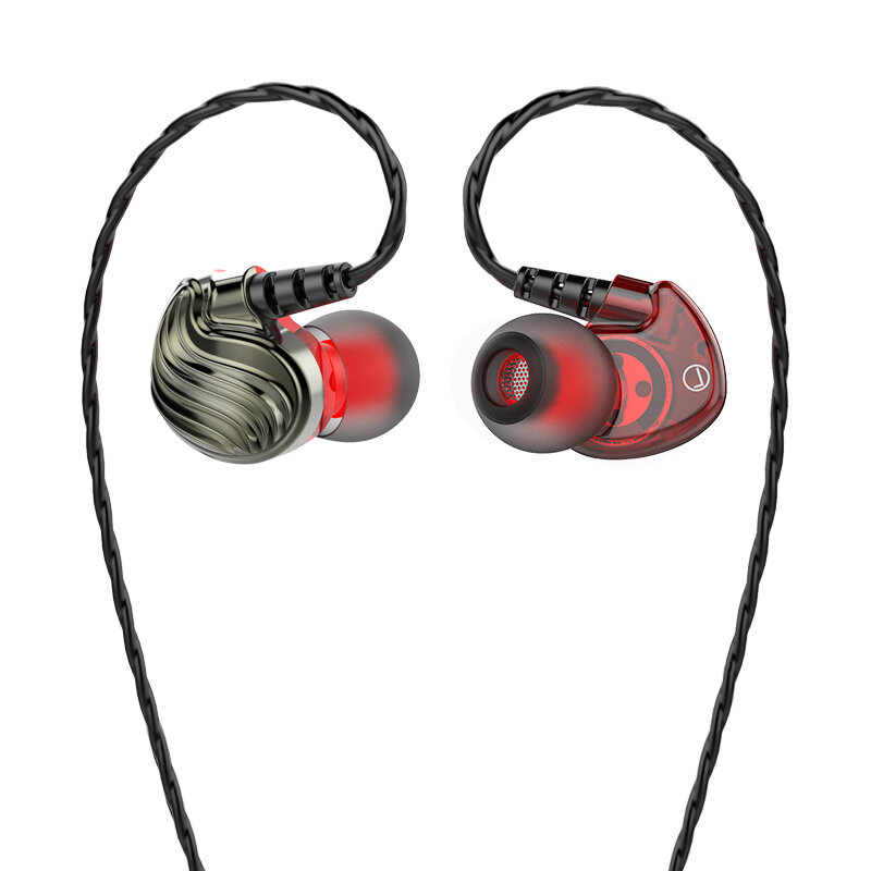 Bakeey s8 4d stereo hifi 3.5mm wired control heavy bass in-ear sport earphone with mic