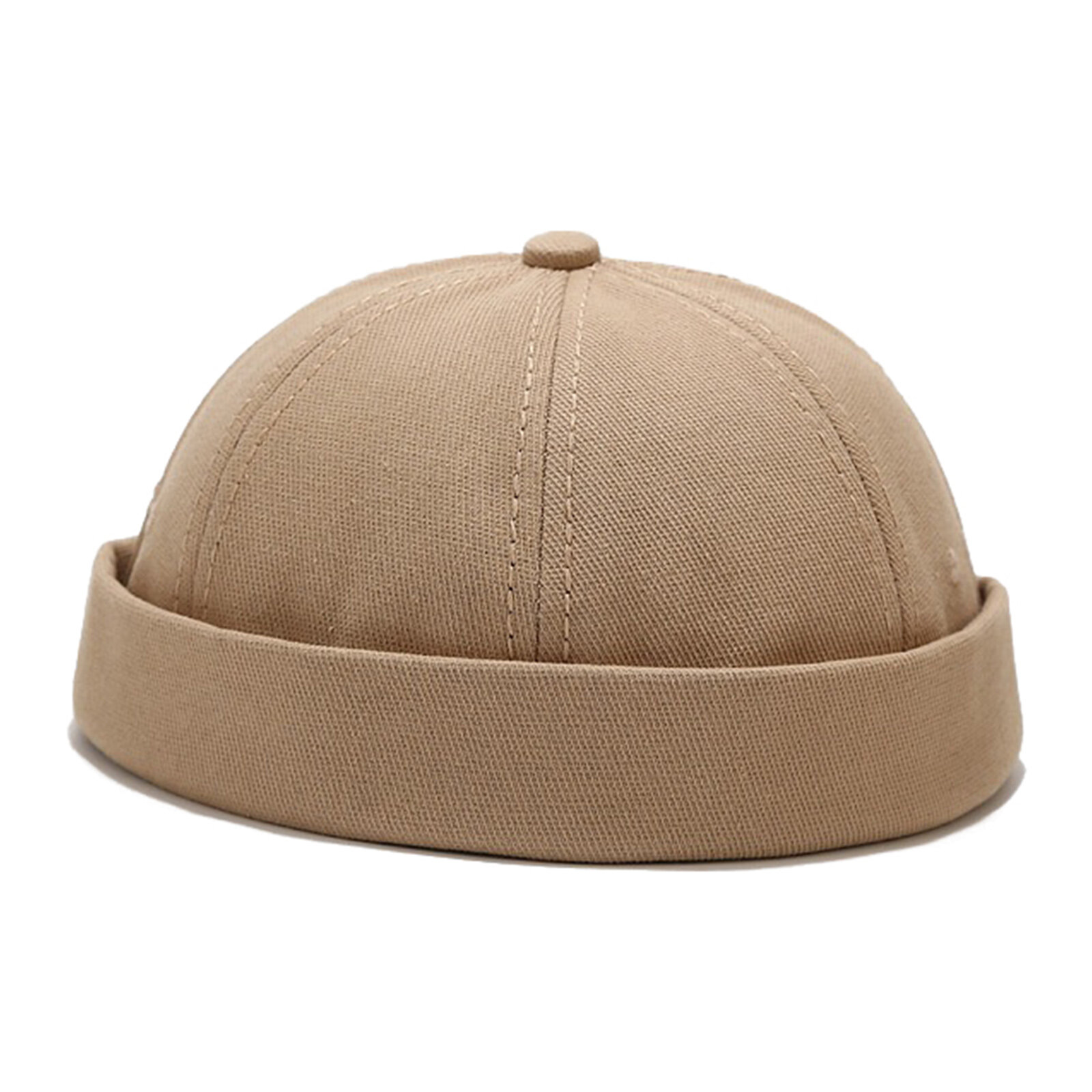 Unisex Cotton Solid Color Trendy Simple All-match Adjustable Brimless Beanie Landlord Caps Skull Cap