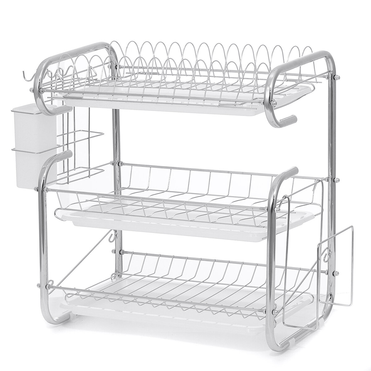 3 Tier Dish Drying Rack Over-the-Sink Kitchen Dish Drainer Rack Draining Board