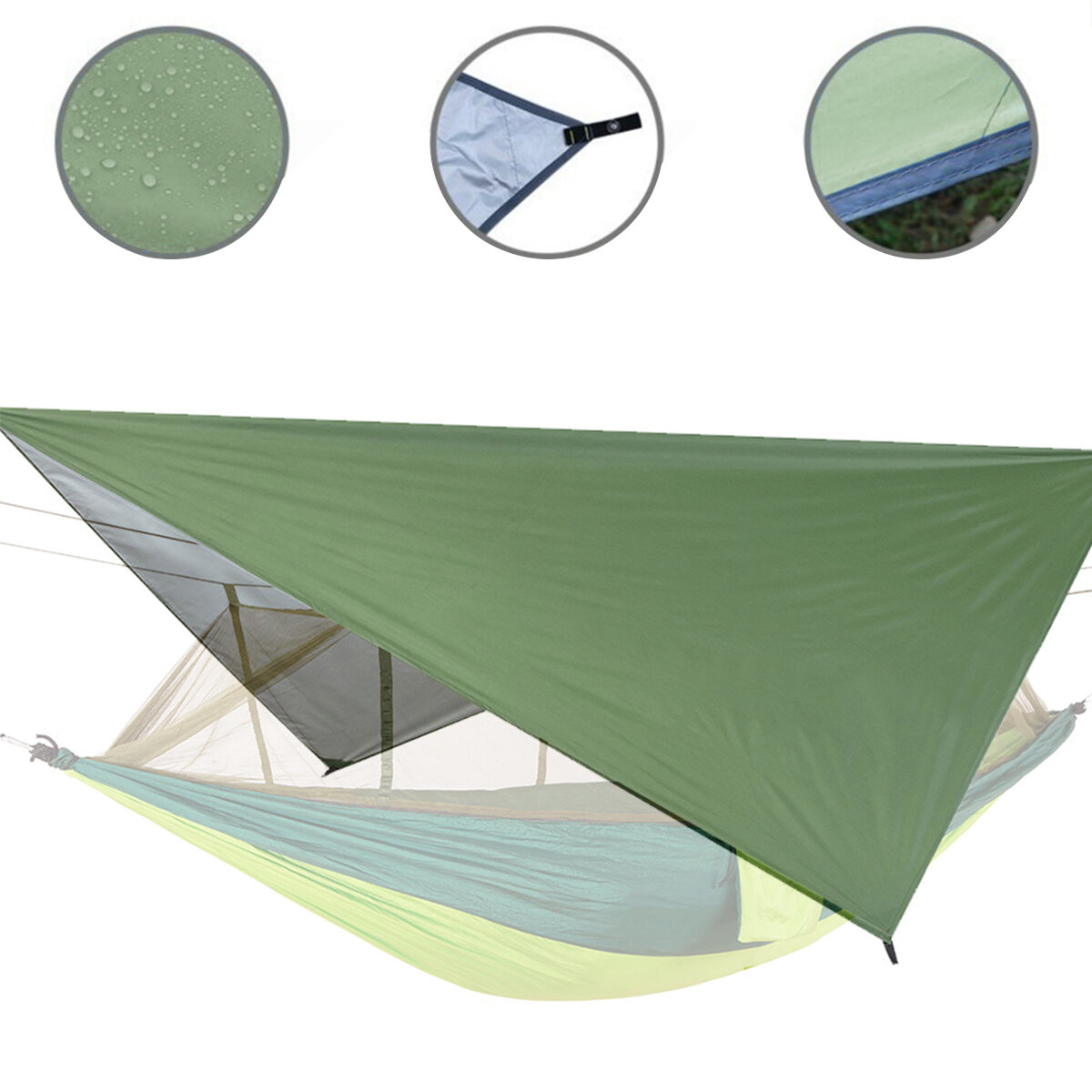 IPRee® Toldo impermeável para pátio externo de 122x122 polegadas, barraca de camping e piquenique, cobertura multifuncional para sombra solar