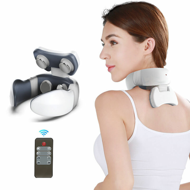KALOAD Intelligent Electric Neck Back Massager Shoulder Cervical TENS Pulse Heat Massage Tool Pain Relief Relaxation Hom