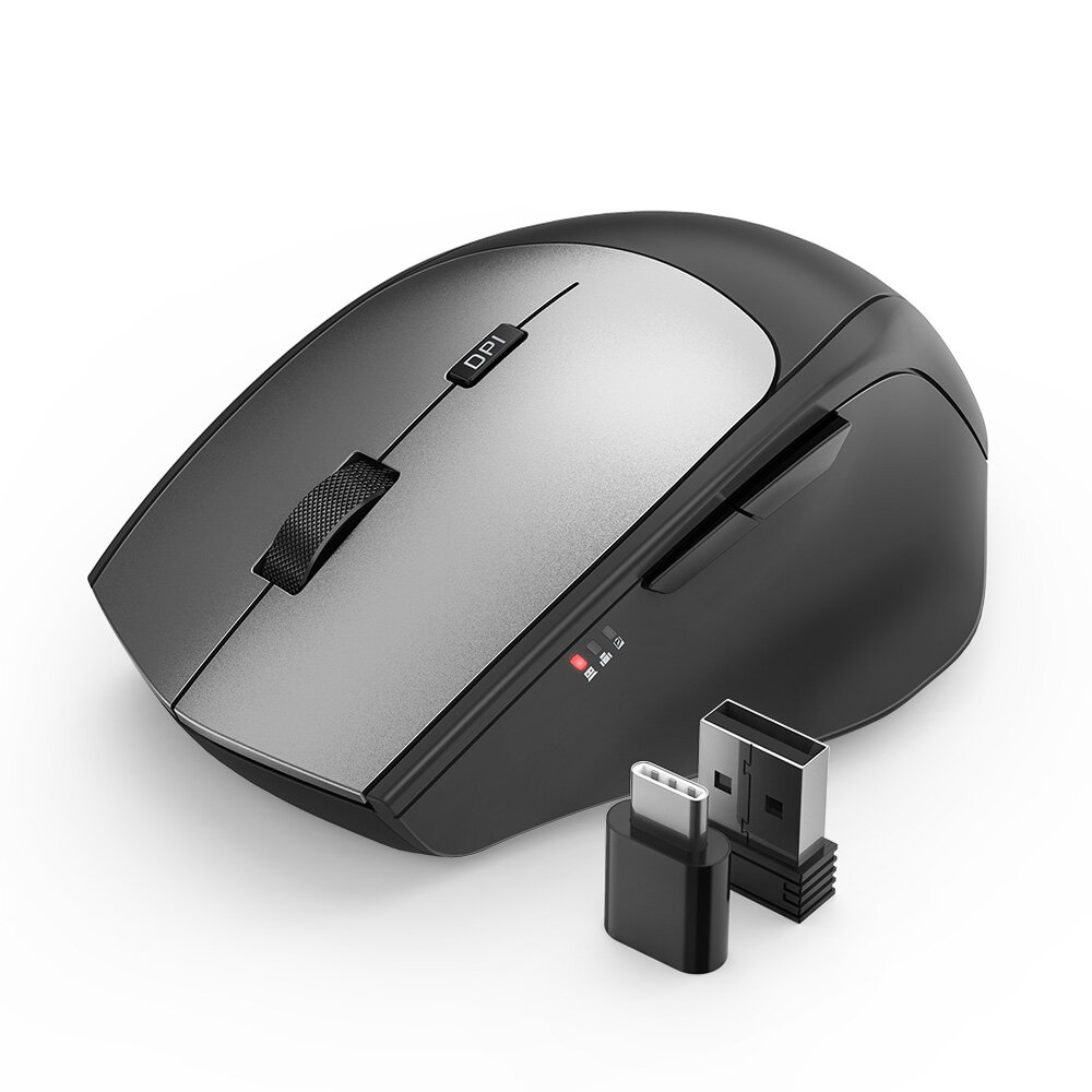 

BlitzWolf® BW-MO2 Wireless Mouse 2.4GHz with USB&Type-C Dual Receiver 2400DPI Mouse for Desktop Computer Laptop PC
