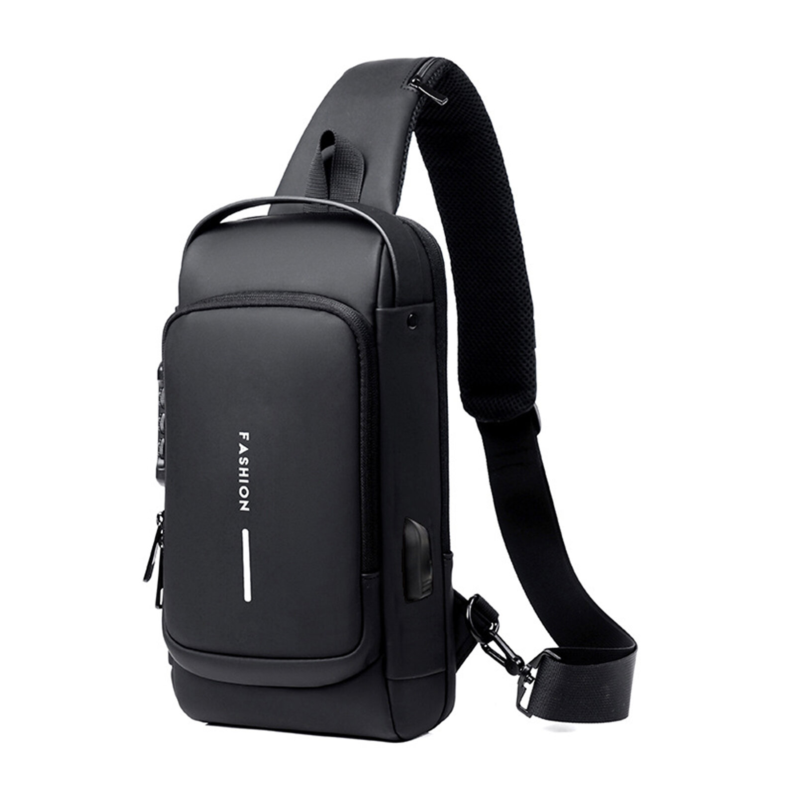 

Men Oxford Cloth Anti-theft Lock Large-capacity USB Charging Multifunctional Casual Messenger Bag Chest Bag