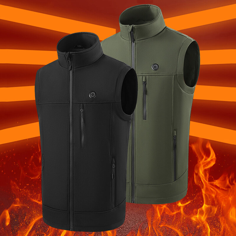 

Intelligent Heated Vest USB Electric Smart Heated Jacket Man 9 Areas Zone Men's Heating Jacket for Outdoor Hunting Campi