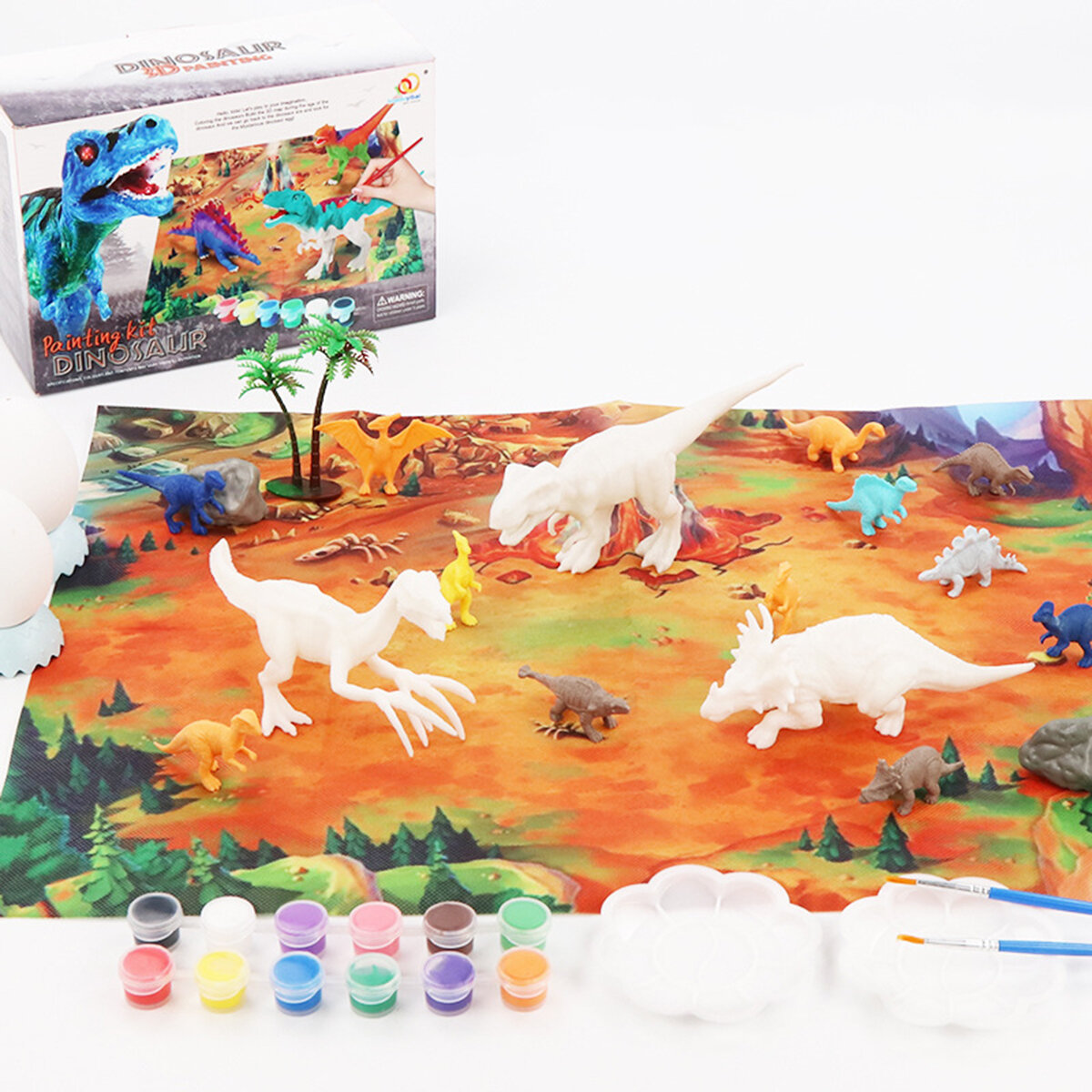 38Pcs Jungle Wildlife Animal Diecast Dinosaurier Modell Puzzle Zeichnung Early Education Set Spielzeug für Kinder Gesche