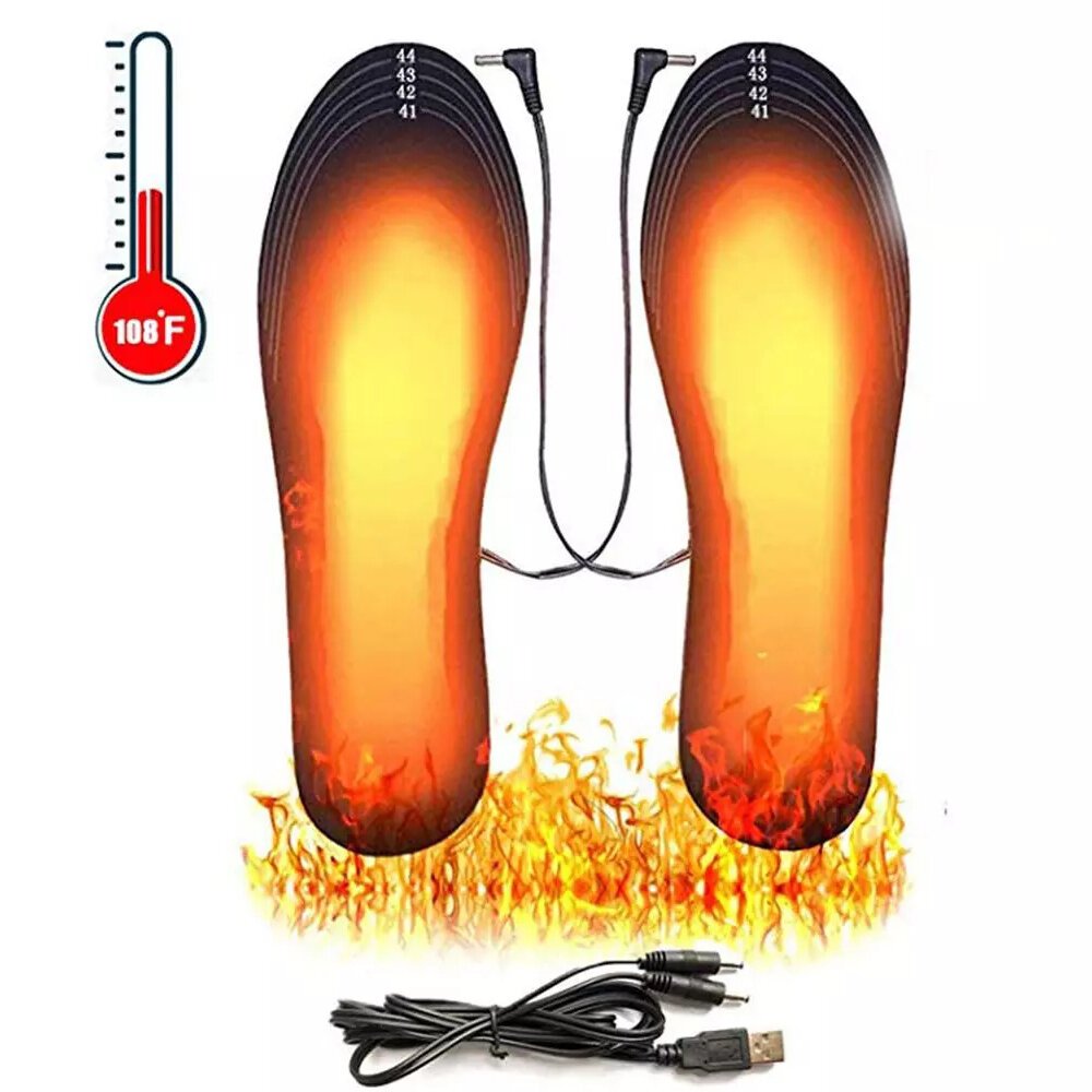 TENGOO Elektrikli Isıtma Ayakkabı Tabanlık USB Şarj EVA Elastik FibeFeet Sıcak Çorap Ped Mat Yıkanabilir Sıcak Termal Tabanlık