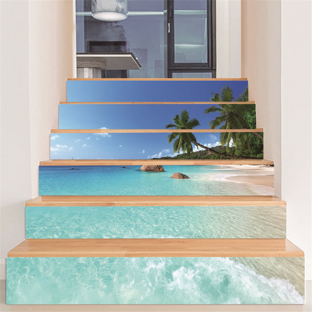 

3D Stairs Stickers Riser Staircase Wall Scenery Wallpaper Decor Self-adhesive