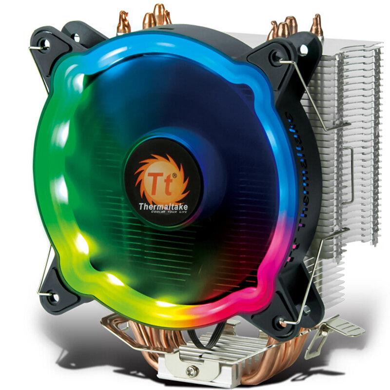Thermaltake Rainbow D400PCPUクーラー4ヒートパイプマルチプラットフォームサポートAM4LEDRGB可動ライトPWM