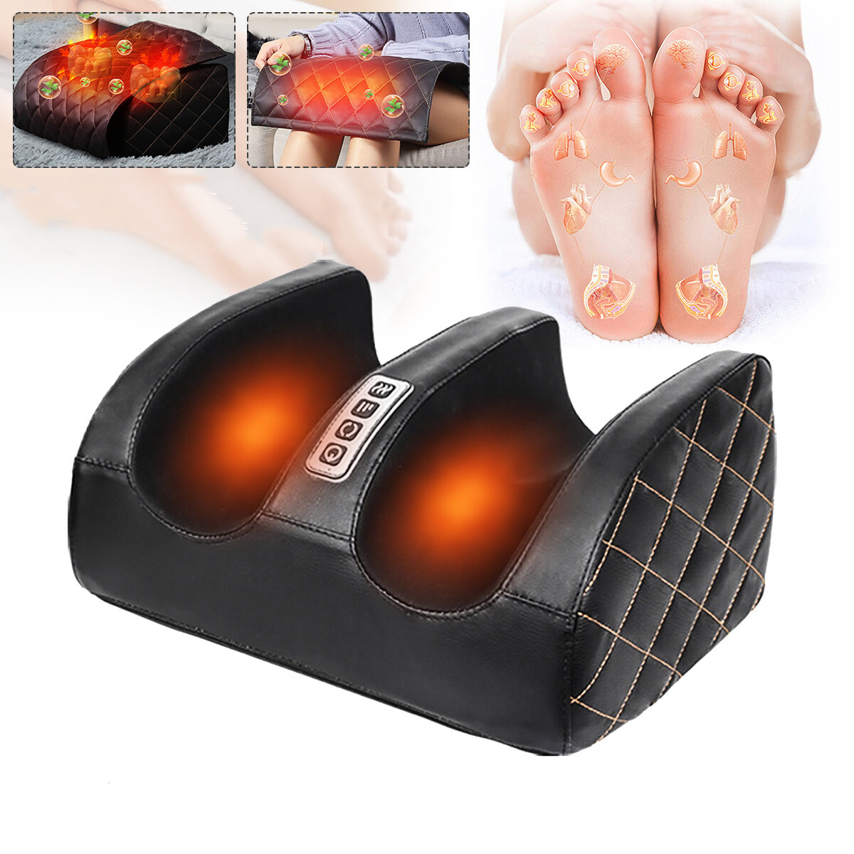 3D Foot Massage Machine Three-level Strength Adjustment Electric Shiatsu Foot Massager Heating Thera
