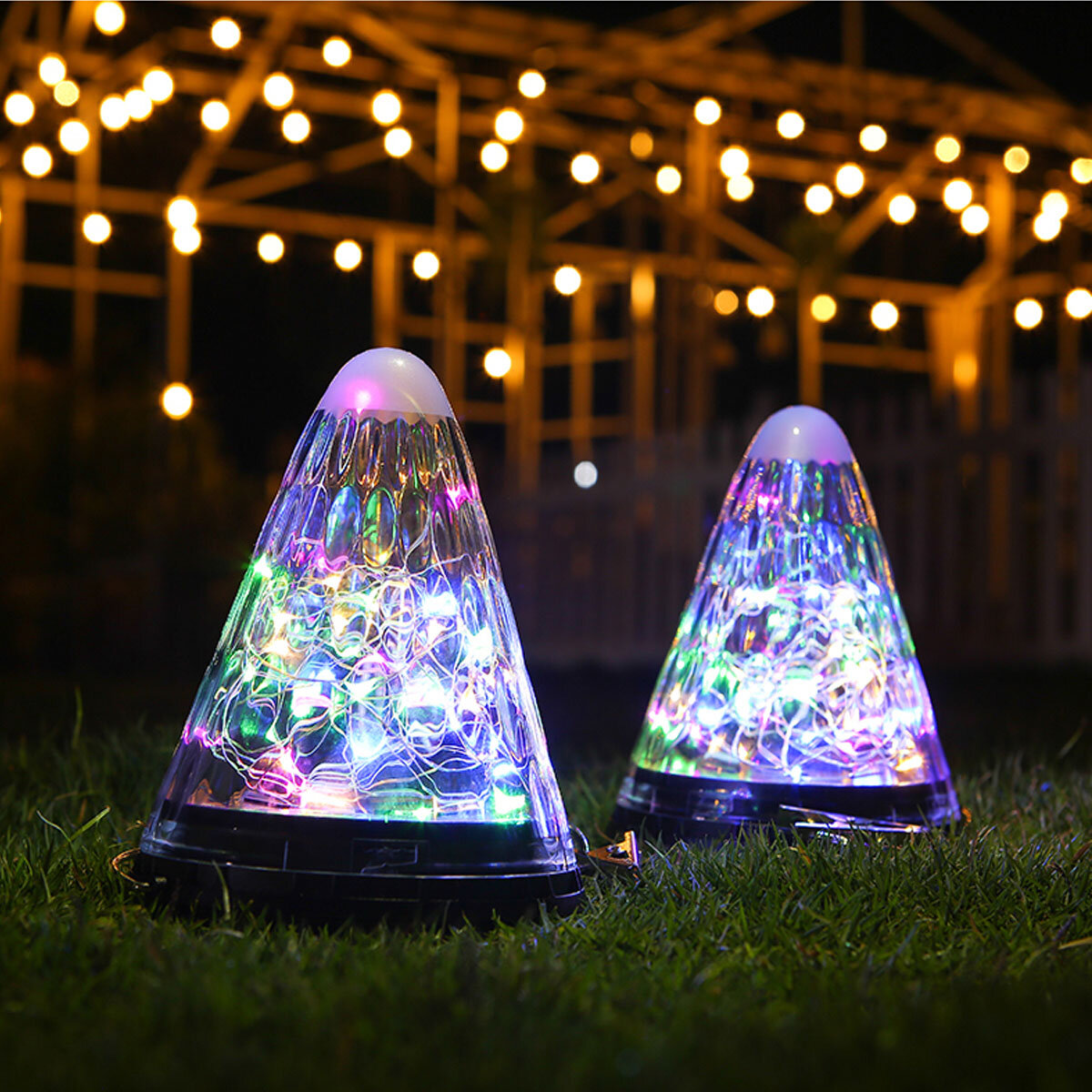 Windgong Zonne-energie LED Licht Veranderende Hangende Tuin Yard Outdoor Decor