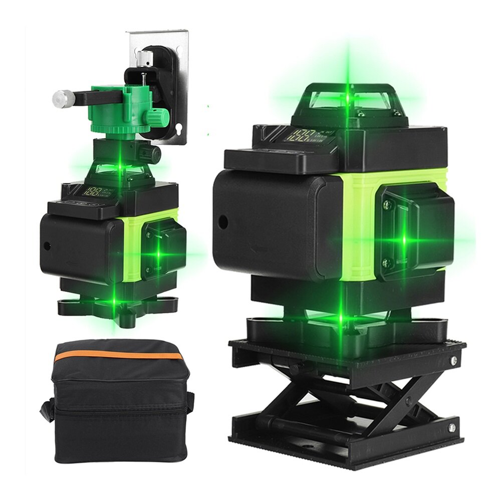 16 Lines Green Light Laser Level Horizontal & Vertical Moible Phone App Control with Two Batteries