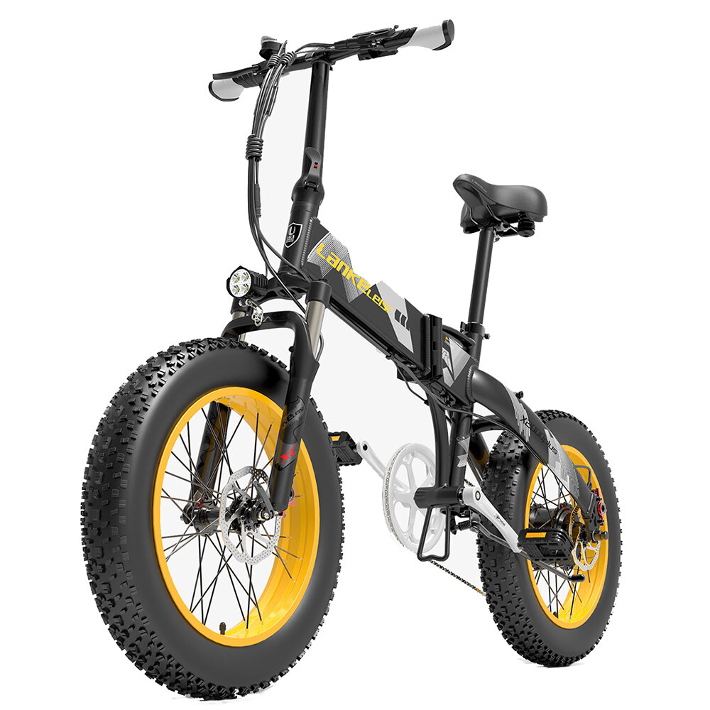 [EU Direct] LANKELEISI X2000PLUS 48V 12.8AH 100W Folding Moped Electric Bicycle 20*4 Inches 100km Mileage Range Max Load
