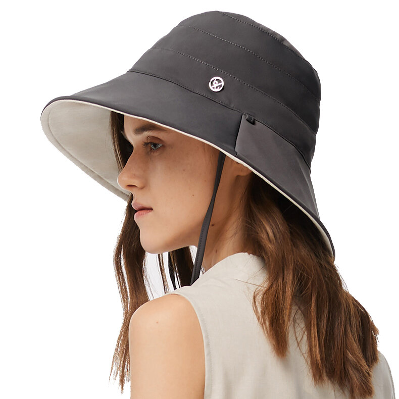 BENEUNDER UPF50 + UV-proof Casual Effen kleur Dubbelzijdige Bucket Hat Summer Lady Fisherman Hat Outdoor Sun Caps