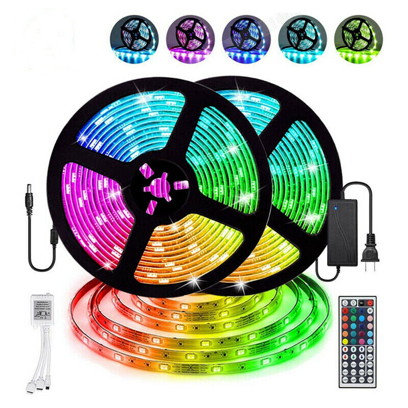Strip Led Lights Rgb Changing Colour Tape Lighting Flexbile Light Kit 1-5m Decor 