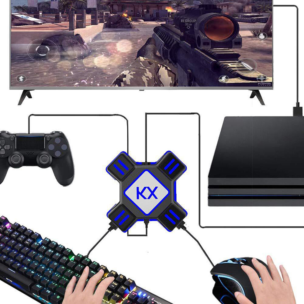 

KX USB игровые контроллеры адаптер конвертер видеоигра Клавиатура Мышь конвертер для коммутатора / Xbox / PS4/PS3
