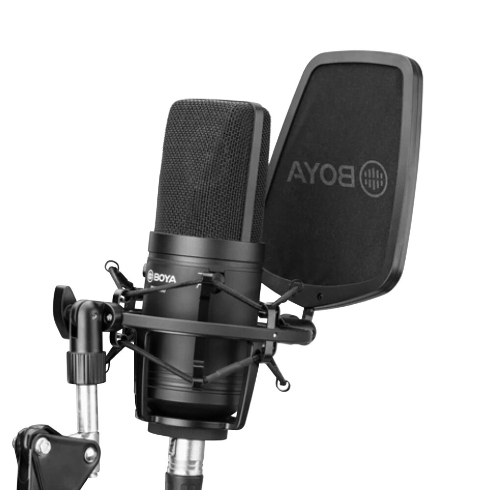 

BOYA BY-M800 Large Diaphragm Microphone Low-cut Filter Cardioid Condenser Mic for Studio Broadcast Live Vlog Video Recor