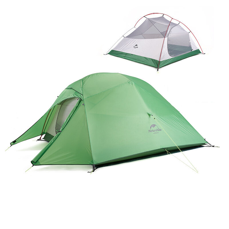 Naturehike Cloud-Up 3 Personen Leichtes Rucksackzelt 210T RipStop 4 Season Dome Zelt Doppelschichten Wasserdicht mit Platzbedarf für Campingwanderungen
