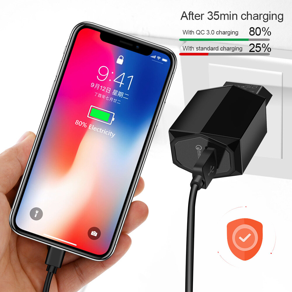 Suhach 18W QC3.0USB充電器トラベルウォール充電アダプターiPhone12 Pro Max for Samsung Galaxy Note S20 ultra Huawei Mate40 OnePlus 8 Pro