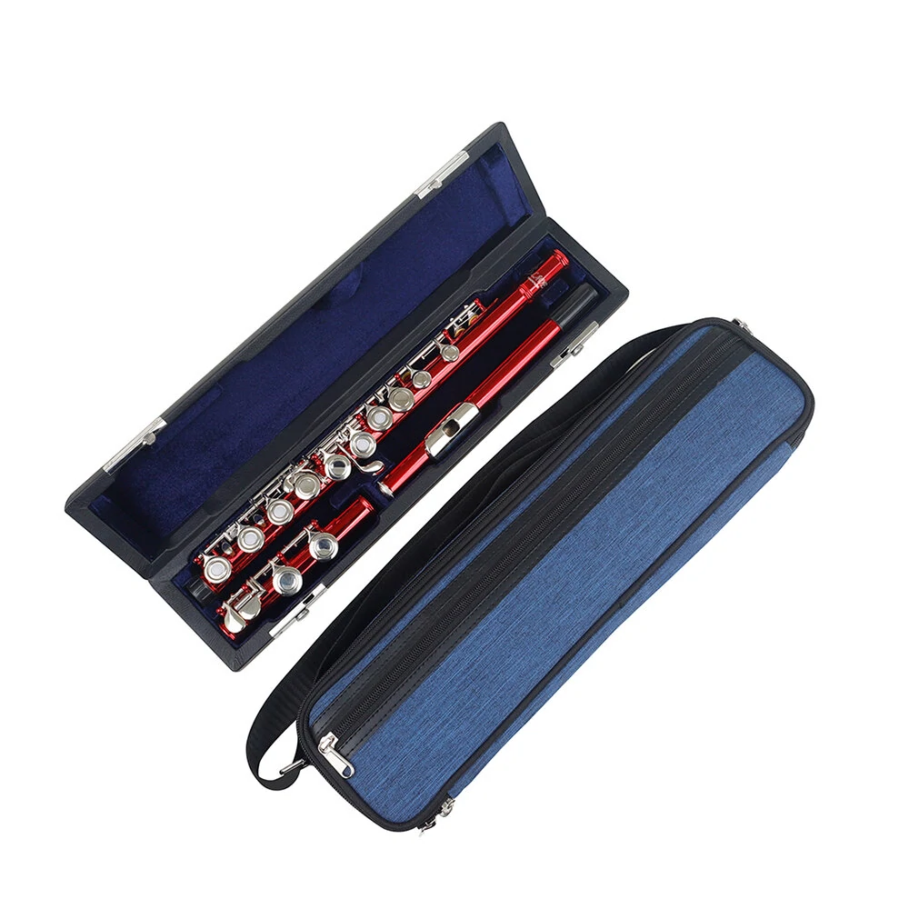 W-122 16 hole 17 hole flute bag set leather inner box oxford cloth plus cotton outer cross bag for flute accessories backpack