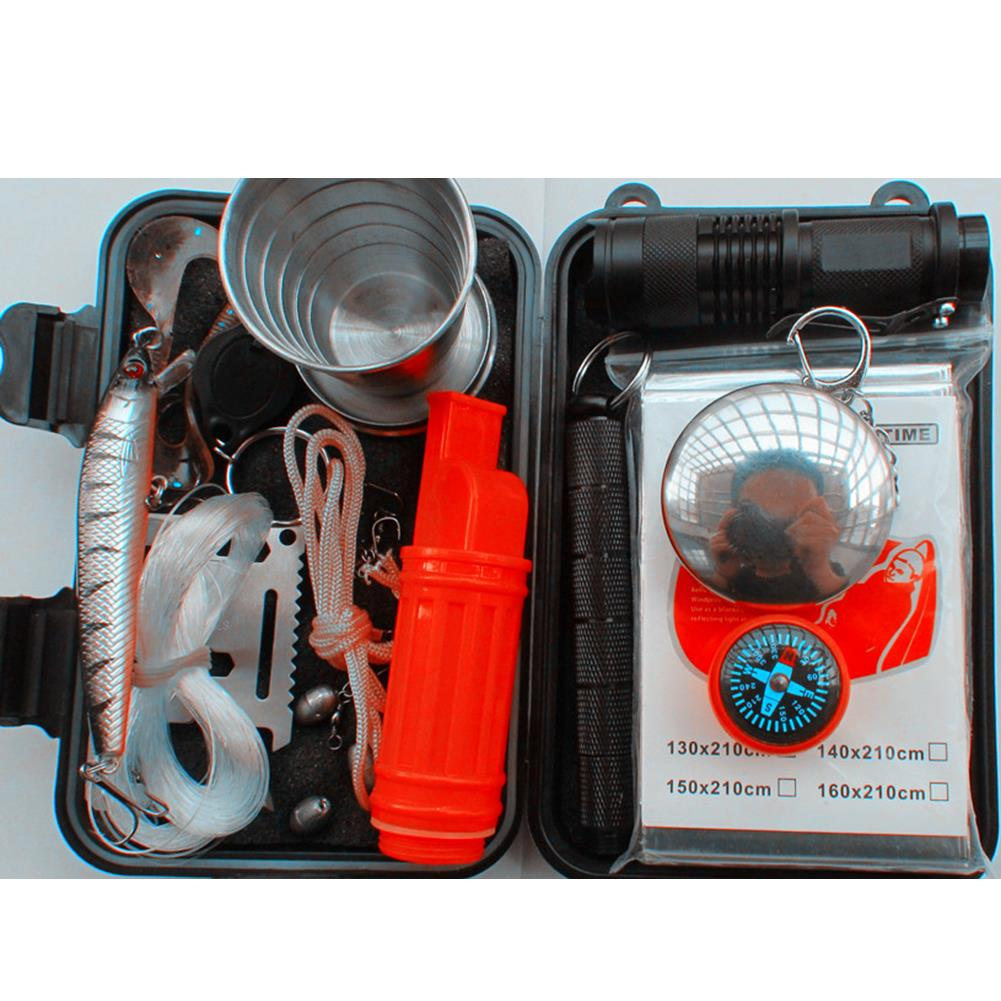 Σετ εξοπλισμού επιβίωσης έκτακτης ανάγκης Sports SOS για τακτικό εργαλείο με κουτί αυτοβοήθειας