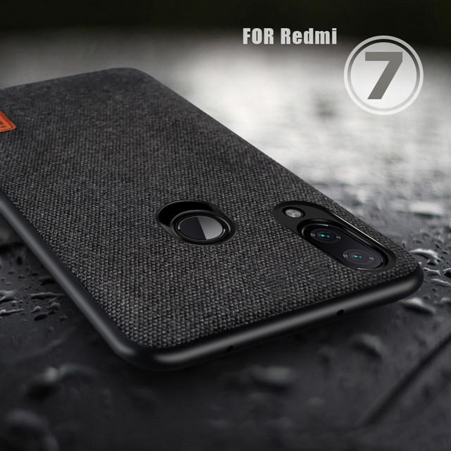 Bakeey Luxury Fabric Splice Soft Silicone Custodia protettiva antiurto per Xiaomi Redmi 7/Redmi Y3