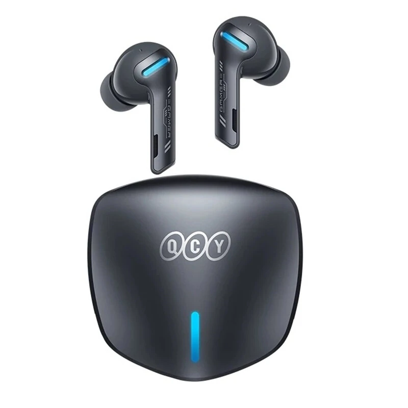 QCY G1 TWS bluetooth 5.2 Earphone Gaming Earbuds 45ms Low Latency Stereo 4 Mic ENC Wireless Charging Headphone - Black