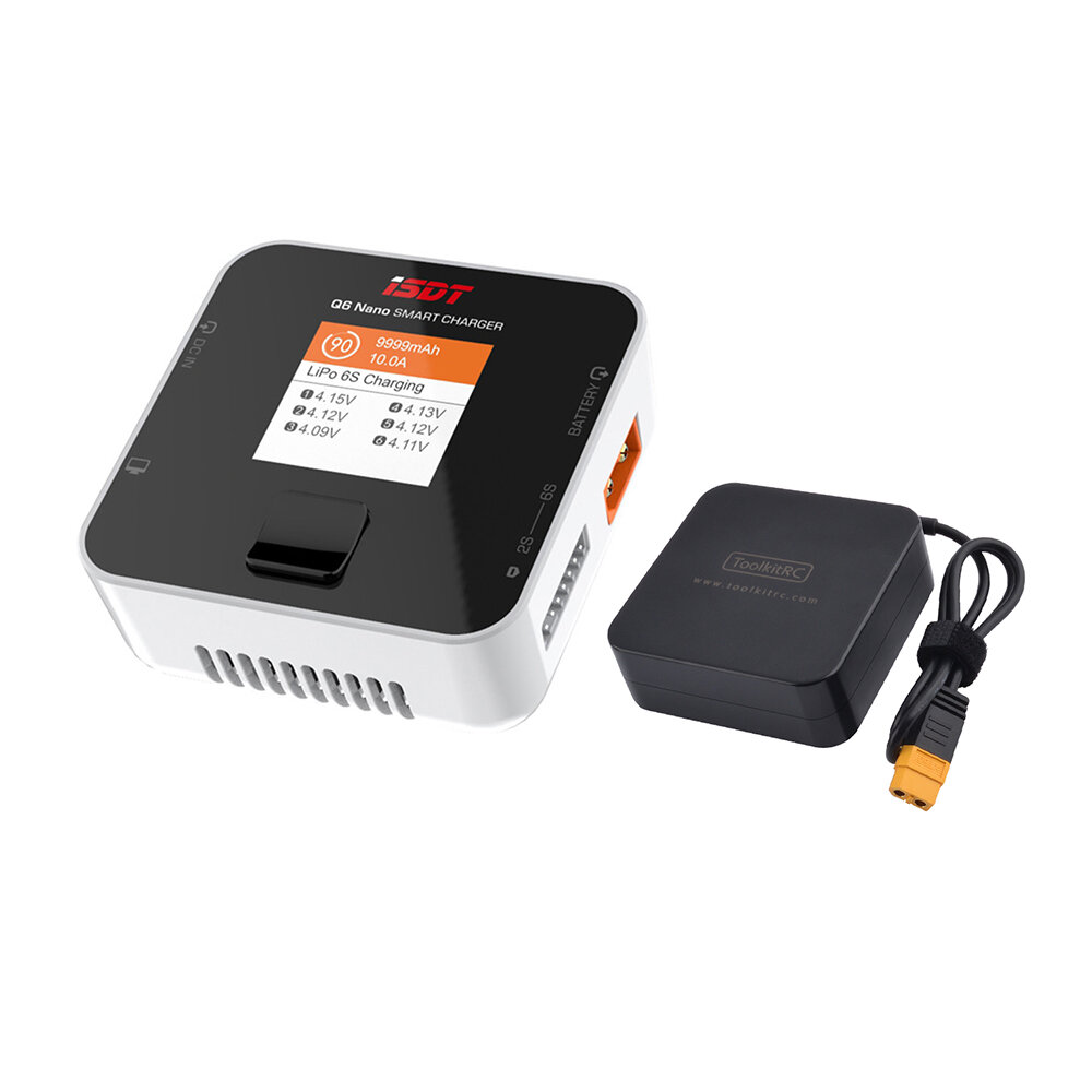 ISDT Q6 Nano 200W Charger + ToolkitRC ADP100 Power Supply