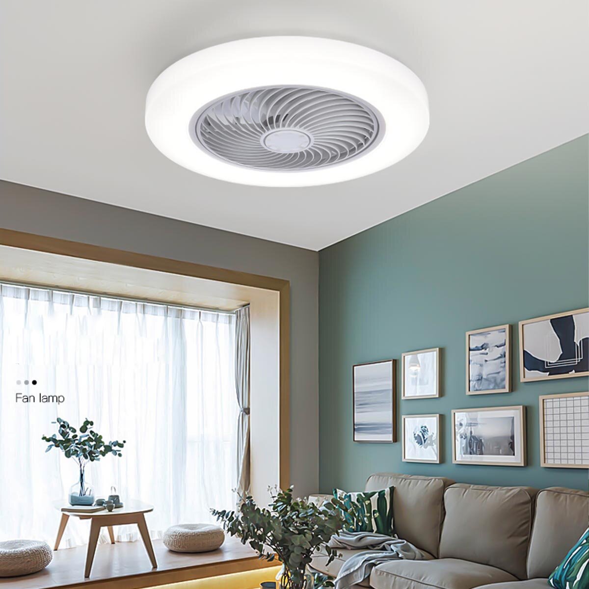

Умные потолочные вентиляторы с подсветкой Дистанционное Управление Вентилятор для декора спальни Лампа 52 см Air Invisib