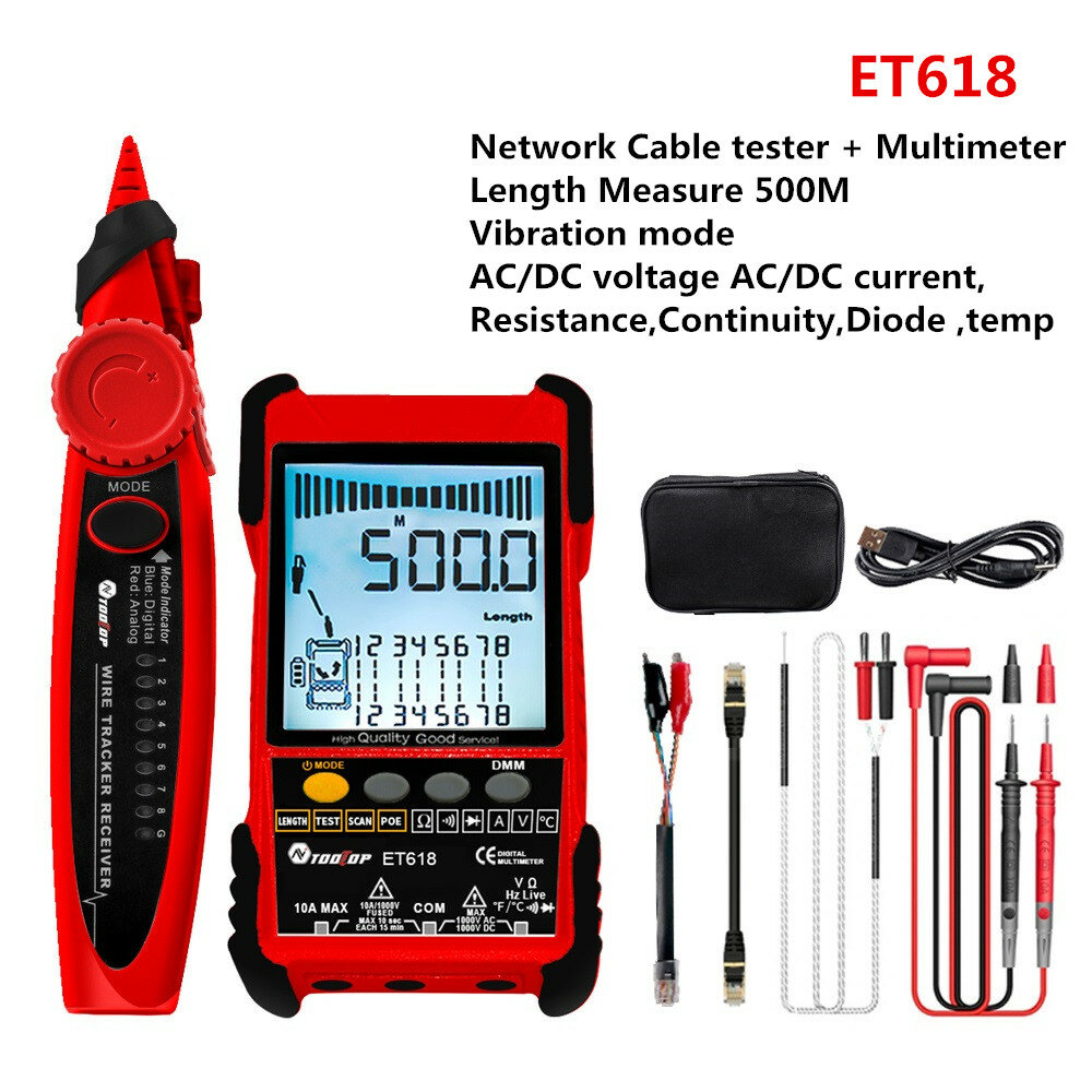 TOOLTOP ET618 Network Cable Tester Multimeter (49.99 USD) 