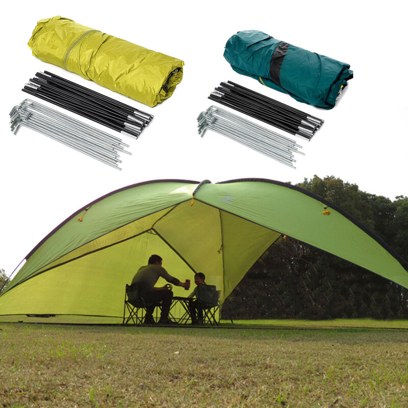 480cm 210T Polyester Triangle Shelter RV Travel Tent UV Waterproof Canopy Beach Camping Tent with St