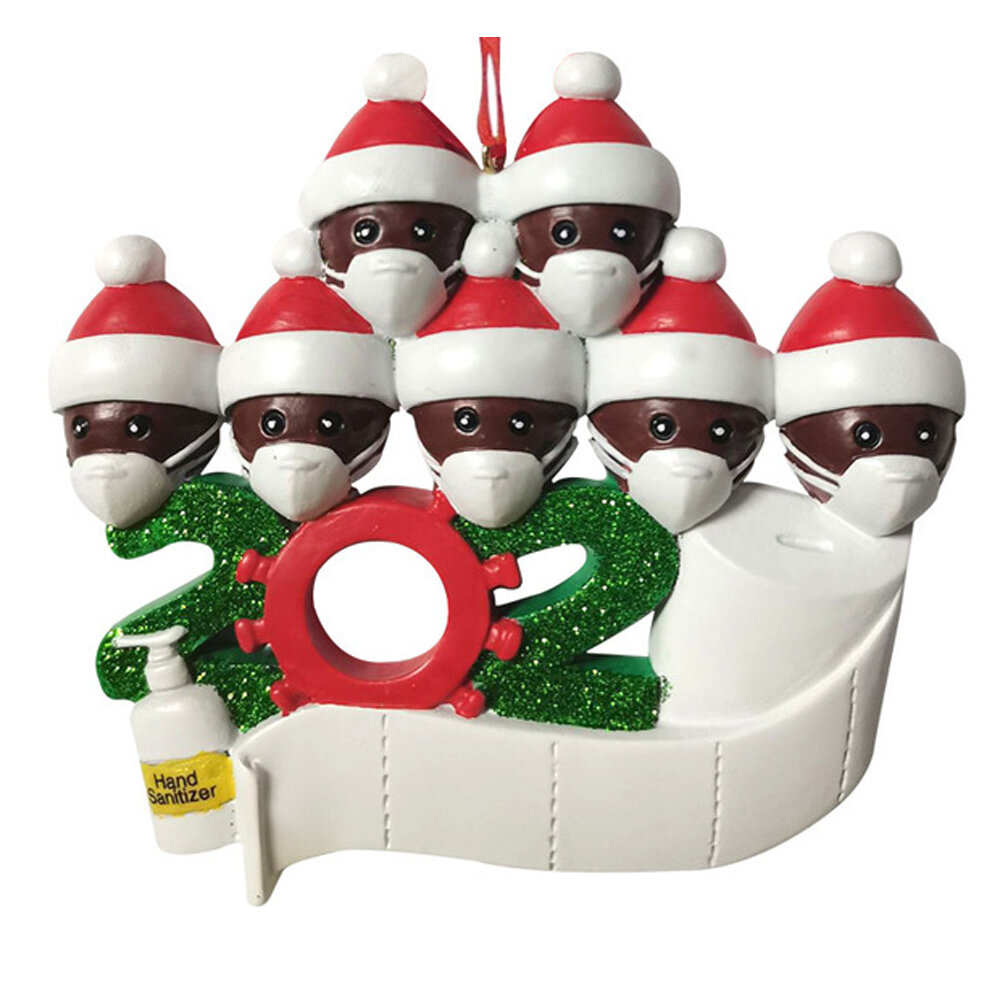 2020 Christmas Figurine Ornaments Xmas Tree Santa Claus Black Snowman Pendants Thanksgiving for Gift