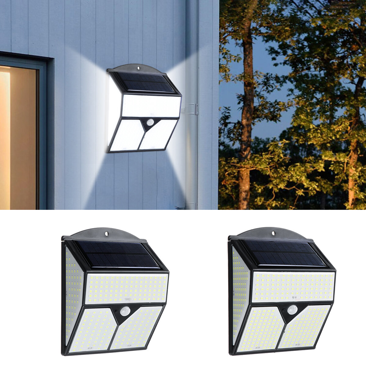 318/436 LED zonne-energie licht PIR Bewegingssensor buitenlamp muur waterdichte tuin