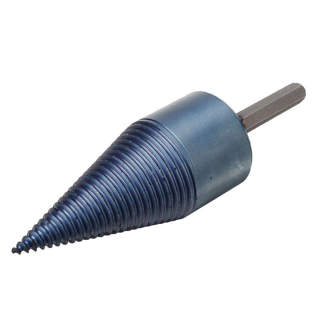 

Drillpro 32/42mm Nano Blue Coated HSS Round/Square/Hex Shank Firewood Drill Bit Splitter Wood Split Cone Drill Bit For T